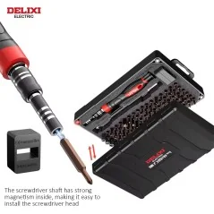 Juego de destornilladores 107 en 1 DELIXI para reparación electrónica profesional