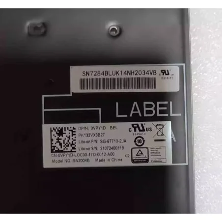 BEL French Keyboard 0VPY1D SG-97710-2JA for Dell Latitude 5500 5501 5510 / Precision 3540 3541 (Backlit)