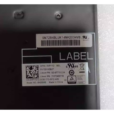 Clavier français BEL 0VPY1D SG-97710-2JA pour Dell Latitude 5500 5501 5510 / Precision 3540 3541 (rétroéclairé)