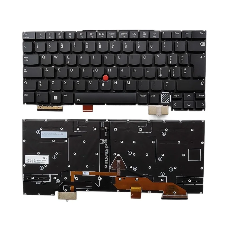IT Italian Keyboard SN3B02B00 SG-A3420-2IA for Lenovo ThinkPad X1 Yoga 2024 (Backlit) IT Italian Keyboard SN3B02B00 SG-A3420-2IA for Lenovo ThinkPad X1 Yoga 2024 (Backlit)