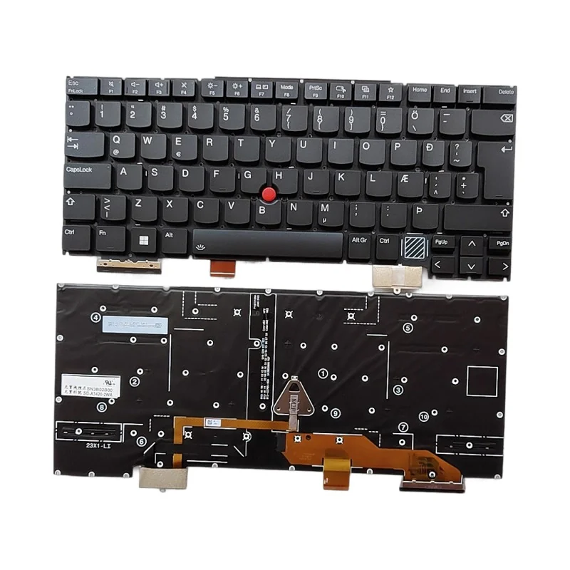 Tastiera islandese IC SN3B02B00 SG-A3420-2WA per Lenovo ThinkPad X1 Yoga 2024 (retroilluminata)