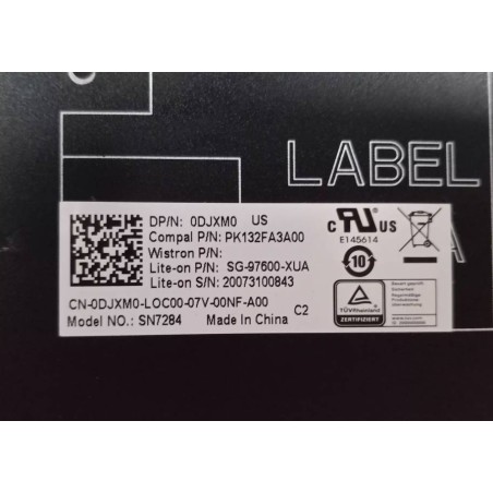 Clavier anglais US 0DJXM0 SG-97600-XUA pour Dell Latitude 5500 / 5501 / 5510, Precision 3540 / 3541