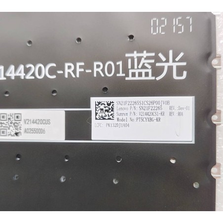 Clavier coréen KR SN21F22265 PK132DJ1A04 V214420CS1-KR pour Lenovo Legion 5 Pro 16IAH7H (Rétroéclairé)