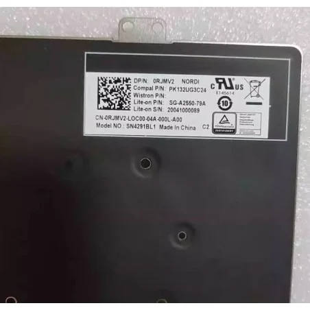 NE Nordic Swedish Finnish Norwegian Danish Keyboard 0RJMV2 PK132UG3C24 SG-A2550-79A SN4291BL1 for Dell Latitude 7410 (Backlit)