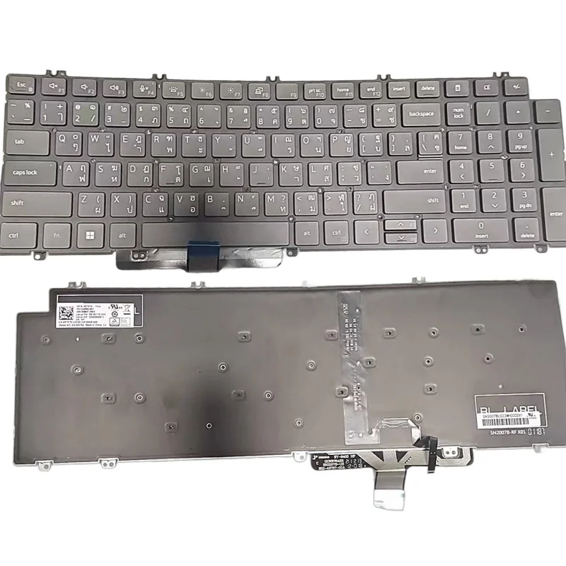 Clavier thaïlandais TI 0RT6Y9 SG-B2710-33A PK133MM3B07 SN2007BZ pour Dell Latitude 5520 / 5521 / 3540 Clavier thaïlandais TI 0RT6Y9 SG-B2710-33A PK133MM3B07 SN2007BZ pour Dell Latitude 5520 / 5521 / 3540