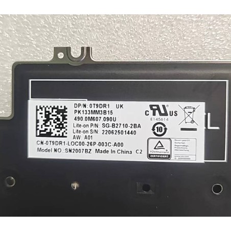 Clavier anglais UK 0T9DR1 PK133MM3B15 SG-B2710-2BA pour Dell Latitude 5520 / 5521 / 3540 (Rétroéclairé)