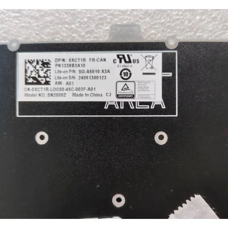 CF French Canadian Keyboard 0XCT1R SG-A5010-X3A PK1338B3A10 for Dell Latitude 3120