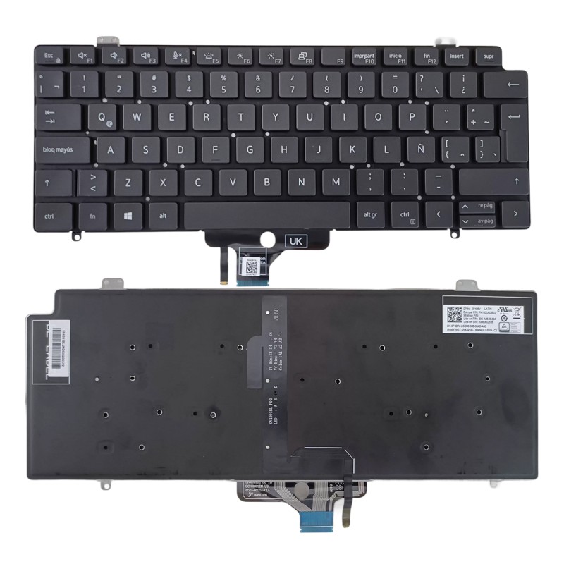 Clavier espagnol latino-américain LA 0P426V SG-A2540-29A PK132UG3B22 pour Dell Latitude 7410 2-en-1 (rétroéclairé) Clavier espagnol latino-américain LA 0P426V SG-A2540-29A PK132UG3B22 pour Dell Latitude 7410 2-en-1 (rétroéclairé)
