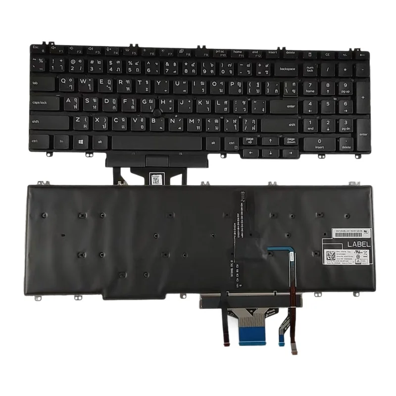 Clavier thaï TI 0TNFTR SG-97710-33A PK132VX3B07 pour Dell Latitude 5500 / 5501 / 5510 (rétroéclairé) Clavier thaï TI 0TNFTR SG-97710-33A PK132VX3B07 pour Dell Latitude 5500 / 5501 / 5510 (rétroéclairé)