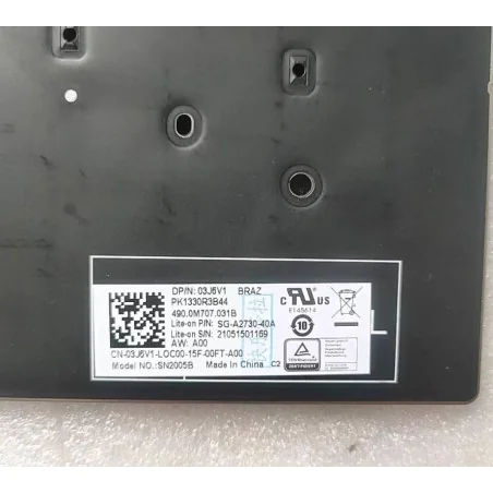 Teclado brasileño portugués BR 03J6V1 SG-A2730-40A PK1330R3B44 para Dell Latitude 7320 5320 (con retroiluminación)