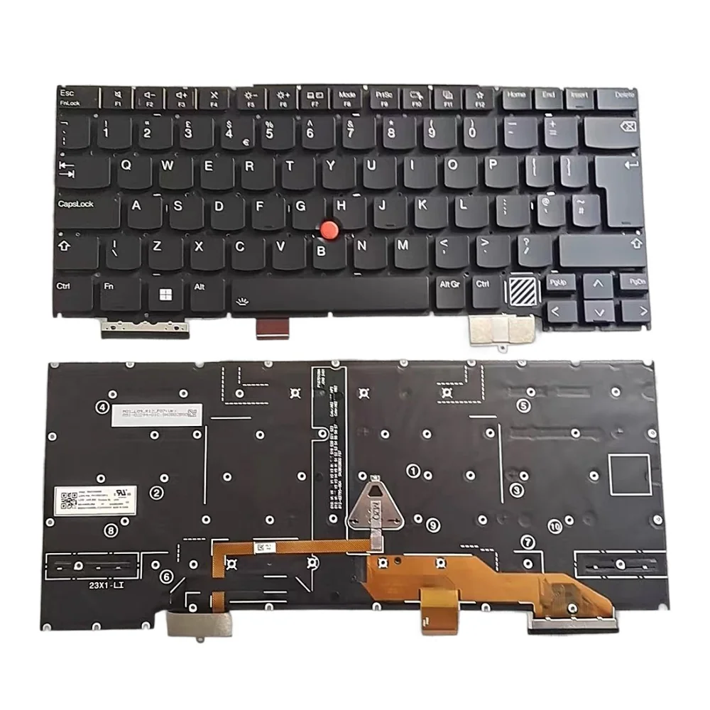 Clavier anglais UK SN21K90086 SG-A3420-XBA pour Lenovo ThinkPad X1 Carbon Gen 12 (rétroéclairé) Clavier anglais UK SN21K90086 SG-A3420-XBA pour Lenovo ThinkPad X1 Carbon Gen 12 (rétroéclairé)