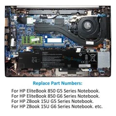 TT03XL Ersatzakku für HP EliteBook 850 G5/G6 & ZBook 15U G5/G6 Serie (3XG42PA) HSTNN-UB7T – 56Wh Li-ion €34.95