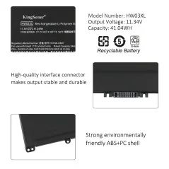 Batería HW03XL para portátil HP Pavilion 15-EG / 15-EH / HP 17-CN / 17-CP – Repuesto para HSTNN-IB90, L96887-421, L97300-005 ...