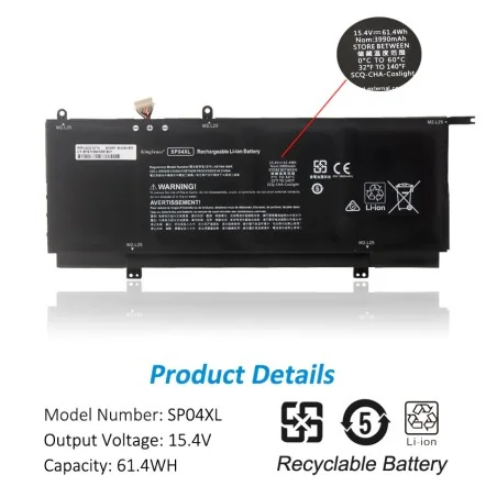 SP04XL Akku für HP Spectre x360 13-AP0008CA 13-AP0010CA 13-AP0013DX 13-AP0023DX 13-AP0028CA 13-AP0000TU 13-AP0001TU Serie