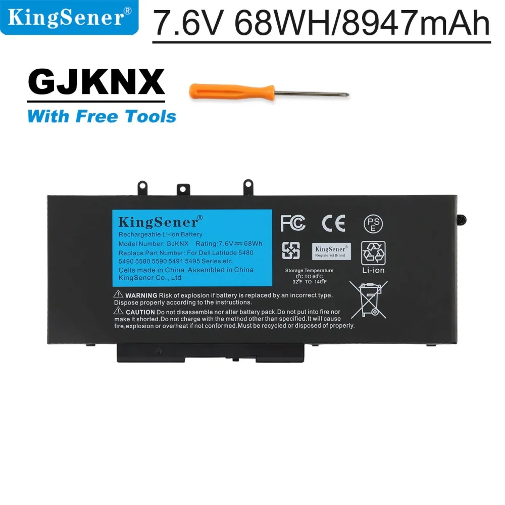 Batería de Repuesto GJKNX para Dell Latitude 5480, 5580, 5591 – 7.6V 68Wh Li-ion