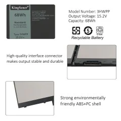Batterie 3HWPP pour Dell Latitude 5401, 5501, 5411, 5410, 5511 – 15,2V 68Wh Li-ion €41.95