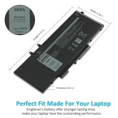 Batterie 3HWPP pour Dell Latitude 5401, 5501, 5411, 5410, 5511 – 15,2V 68Wh Li-ion