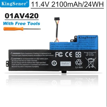 Batterie d’ordinateur portable 01AV420 pour Lenovo ThinkPad T480, T470, A475, A485, TP25 – 24Wh 11.4V Li-Polymer €39.50