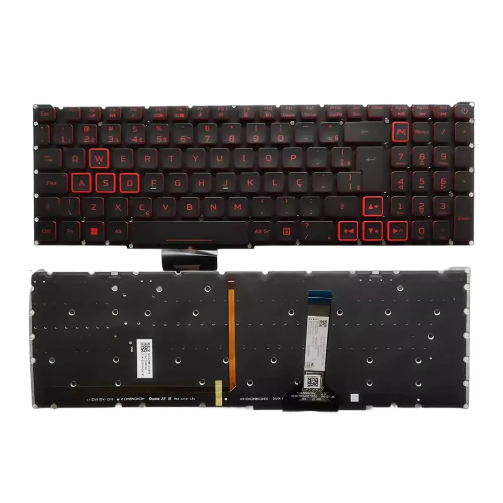 BR Portuguese Keyboard NKI151321C ACM20M1/6PA LG05P_N14BRL1 for Acer Nitro 5 AN515-58 AN515-46 AN515-47 (Backlit)