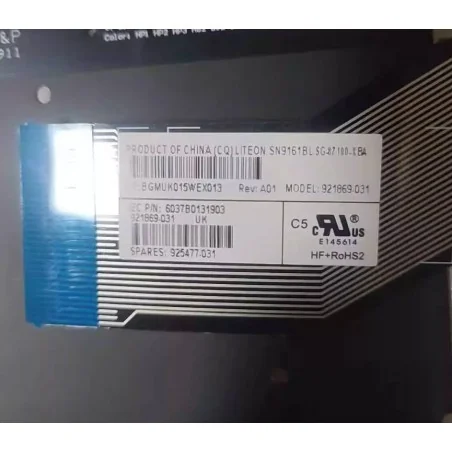 Tastiera Inglese UK 921869-031 SG-87100-XBA 6037B0131903 per HP 15-BS 15-BW 15-CD 250 G6 (Retroilluminata)
