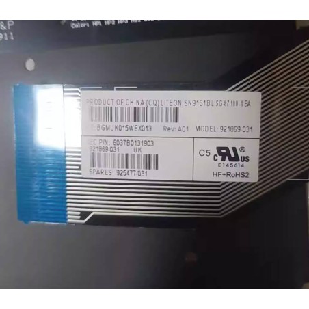 Teclado Inglés UK 921869-031 SG-87100-XBA 6037B0131903 para HP 15-BS 15-BW 15-CD 250 G6 (Retroiluminado)