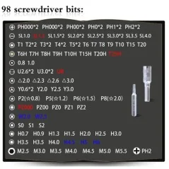 Kit Tournevis Magnétiques 110 en 1 pour Réparation de Téléphones et Électroniques