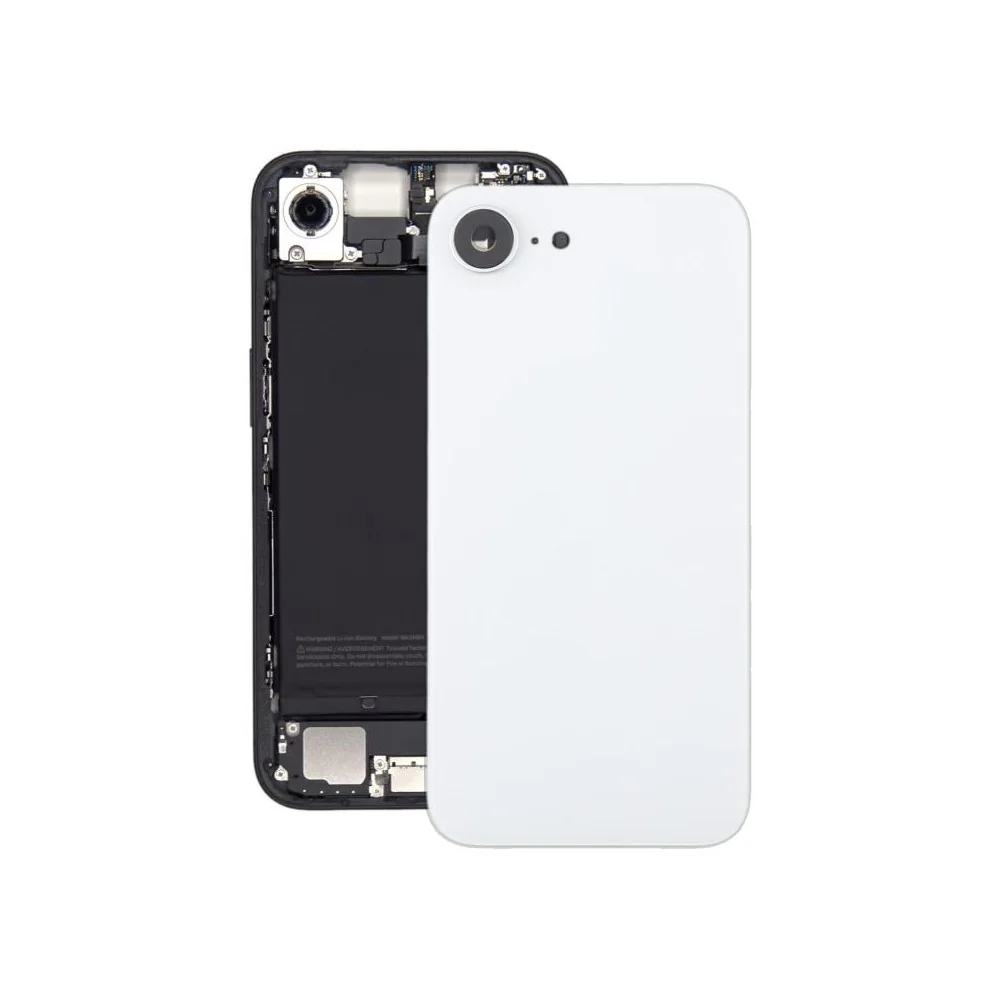 iPhone 16e Back Glass Cover with Camera Lens – White iPhone 16e Back Glass Cover with Camera Lens – White