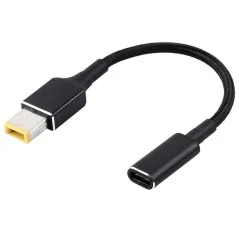 Adaptador 100W Conector Cuadrado Macho a USB-C Hembra para Lenovo ThinkPad / ThinkBook