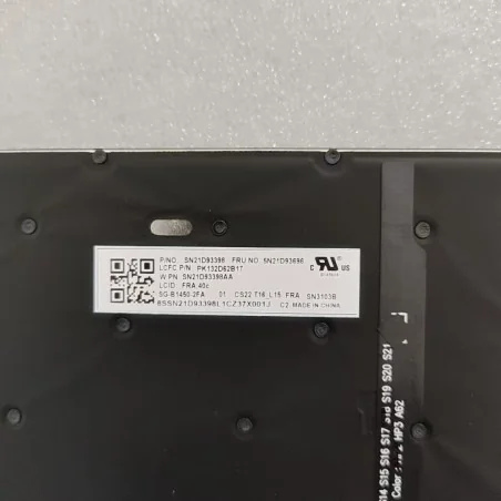 Teclado francés FR 5N21D93696 SG-B1450-2FA para Lenovo ThinkPad T16 Gen 1 / P16s Gen 1 / L15 Gen 3