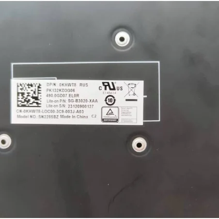 Teclado Ruso RU 0KHWT8 SG-B3020-XAA para Dell Latitude 7490 / 7491 / 5390 / 3410 (Retroiluminado)