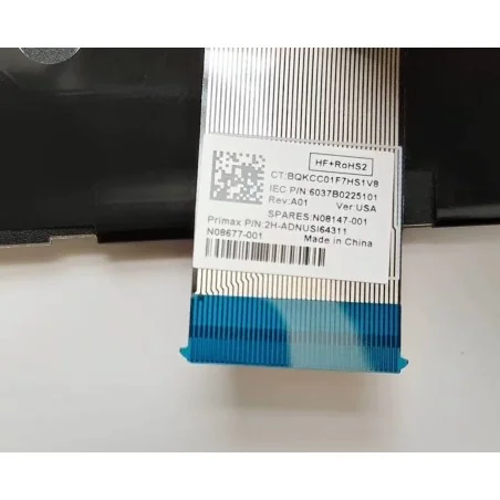 Clavier US Anglais N08677-001 N08147-001 2H-ADNUSI64311 pour HP 860 G9 G10 865 G9 G10