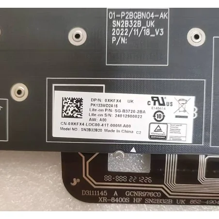 UK English Keyboard 0XKFX4 SG-B3720-2BA PK133WD2A15 for Dell Alienware X14 X15 X17 R1 R2 (RGB Backlit)