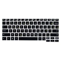 Housse de Clavier Noire en Silicone Personnalisée – Film de Clavier avec Conversion de Langue (Couverture Totale des Touches)...