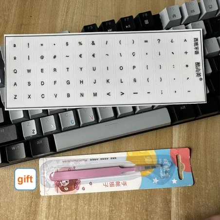 Spanish Keyboard Transfer Stickers – Peel & Leave Characters for Desktop & Laptop €4.50