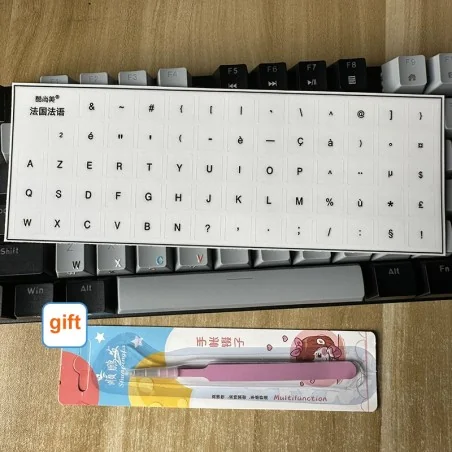 French Keyboard Letter Transfer Stickers – UV Waterproof & Scratch-Resistant Key Labels €4.50