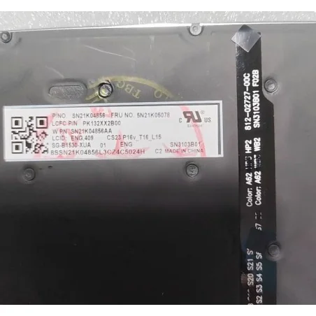 Clavier Anglais US 5N21K05078 SG-B1530-XUA pour Lenovo ThinkPad T14s Gen 5 (Rétroéclairé)