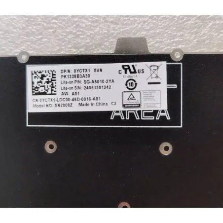 Kroatisch / Slowenisch Tastatur SA YU SL 0YCTX1 SG-A5010-2YA PK1338B3A30 SN2008Z für Dell Latitude 3120 (Beleuchtet)