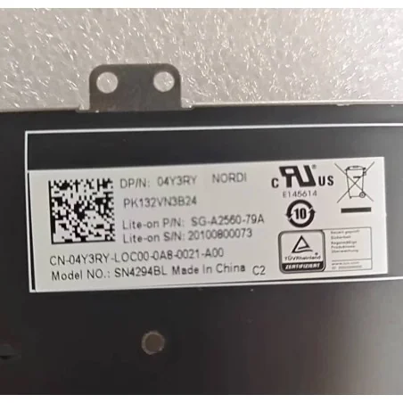 NE Nordic Schwedisch / Finnisch / Norwegisch / Dänisch Tastatur 04Y3RY SG-A2560-79A PK132VN3B24 SN4294BL für Dell Latitude 7410 2-in-1 (Hintergrundbeleuchtet)