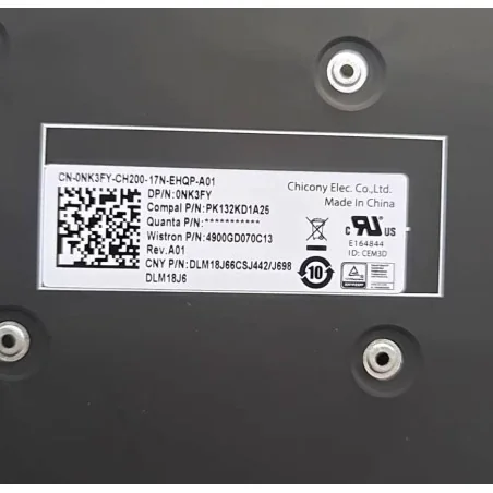 Tastiera CZ CS SZ Ceca 0NK3FY PK132KD1A25 per Dell Latitude 7490 / 7491 (Backlit)