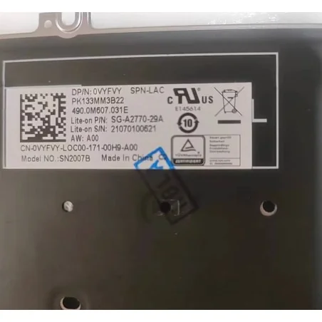 Lateinamerikanische spanische Tastatur (LA) mit Hintergrundbeleuchtung 0VYFVY SG-A2770-29A SN2007B PK133MM3B22 für Dell Latitude 5520 / 5521