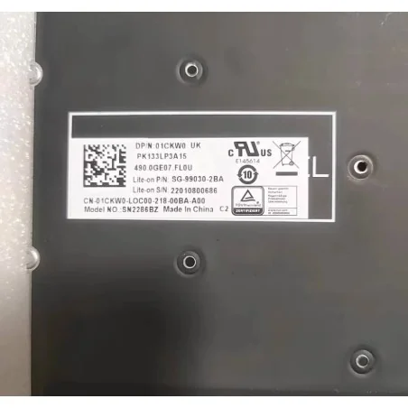 UK English Keyboard 01CKW0 SG-99030-2BA SN2286BZ PK133LP3A15 for Dell Inspiron 5584 / 5590 / 5594 (Backlit)