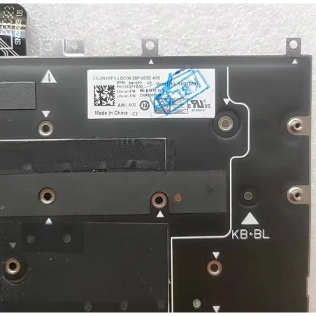 Clavier Anglais US 0NY0PX SG-B1610-XUA SN2122B1 PK133Q71B00 pour Dell XPS 13 Plus 9315 (Rétroéclairé)