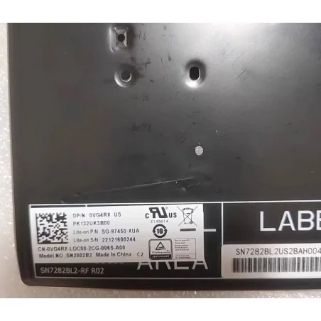 Clavier Anglais US 0VG4RX SG-97450-XUA PK132UK3B00 SN2002B2 pour Dell Latitude 7400 (Rétroéclairé)