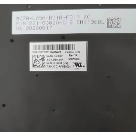 Tastiera Norvegese NO SG‑A2190‑2NA SN6196BL per HP ProBook 430 G8 / 435 G7 / 435 G8 (Retroilluminata)