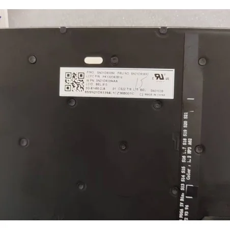 Teclado Francés BEL 5N21D93692 SN21D93394 SG-B1450-2JA PK132D62B14 para Lenovo ThinkPad T16 Gen 1 / P16s Gen 1 / L15 Gen 3 (Retroiluminado)