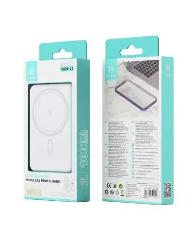 Batterie Externe Magnétique 2-en-1 avec Indicateur LED - 10000mAh 37WH - Blanc €26.90