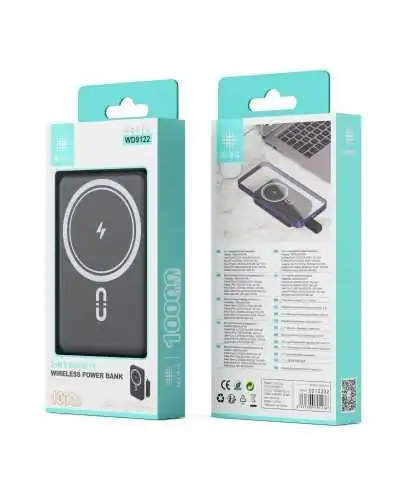 2-in-1 Magnetic Power Bank with LED Indicator - 10000mAh 37WH - Black €26.90