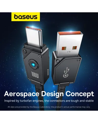 Cable Baseus USB a Tipo-C de 100W de Carga Rápida - Senove.com