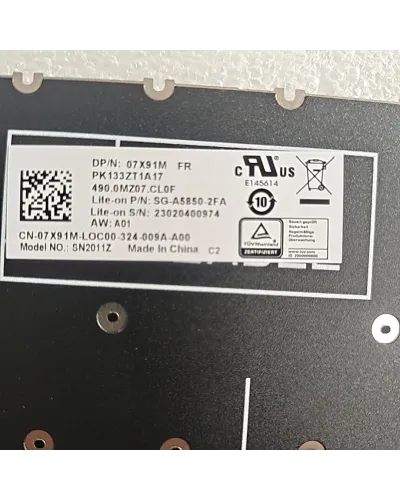 Tastatur Version FR 07X91M PK133ZT1A17 SG-A5850-2FA für Dell Latitude 3510 3511 3515 3520 3525