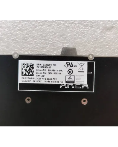 Teclado Versión FR 0XTWPR PK1338B3A17 SG-A5010-2FA para Dell Latitude 3120